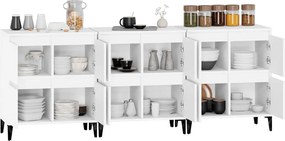 vidaXL Ντουλάπια 3 τεμ. Λευκό 60x35x70 εκ. Επεξεργασμένο Ξύλο