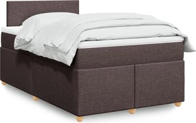vidaXL Κρεβάτι Boxspring με Στρώμα Σκούρο Καφέ 120x200 εκ. Υφασμάτινο