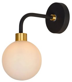 Φωτιστικό Επίτοιχο Lucide 30265-01-30 BEREND Μαύρο Ματ (Black Mat)|Χρυσό Χρώμα (Gold Coloured)