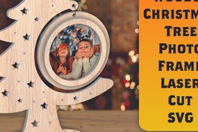 Intra απο ξύλο plywood  Χρώμα wenge 3mm-4mm πάχος - Χριστουγεννιάτικο δέντρο Κορνίζα φωτογραφιών με Δίασταση 20x25 cm INTRAFABR-106148492