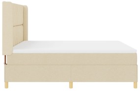 vidaXL κρεβάτι  με ελατήρια και στρώμα κρεμ 180x200 εκ υφασμάτινο