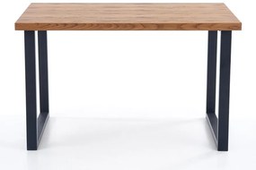 Τραπέζι Houston 725, Ελαφριά δρυς, Μαύρο, 76x80x126cm, 59 kg, Επιμήκυνση, Πλαστικοποιημένη μοριοσανίδα, Μέταλλο | Epipla1.gr