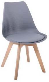Καρέκλα Martin Stripe ΕΜ136,44S 49x56x82cm Grey Σετ 4τμχ Ξύλο,Πολυπροπυλένιο