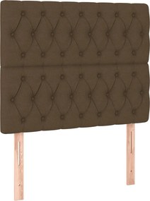vidaXL Κρεβάτι Boxspring με Στρώμα Σκούρο Καφέ 90x200 εκ. Υφασμάτινο
