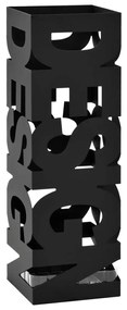 vidaXL Ομπρελοθήκη με Σχέδιο Design Μαύρη Ατσάλινη