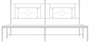 Πλαίσιο Κρεβατιού με Κεφαλάρι Λευκό 180x200 εκ. Μεταλλικό - Λευκό