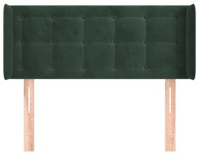 Κεφαλάρι με Πτερύγια Σκούρο Πράσινο 83x16x78/88 εκ. Βελούδινο - Πράσινο