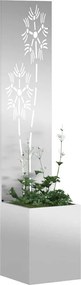vidaXL Οθόνη Ιδιωτικότητας Κήπου Floral Ασημί 32 x 150 εκ