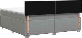 vidaXL Κρεβάτι Box Spring με Στρώμα και LED Ανοιχτό γκρι 200 x 200 cm