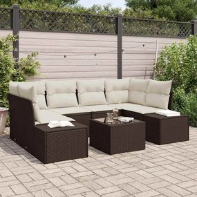 vidaXL Σετ Καναπέ Κήπου 7 pcs Καφέ Πολυ ράταν
