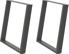 vidaXL Πόδια Τραπεζαρίας σε Σχήμα U 2 τεμ. Ανθρακί 80x(72-73) εκ. Ατσάλι