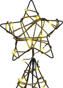 vidaXL Χριστουγεννιάτικο Δέντρο με 120 LED Θερμό λευκό 150 cm Ρατάν
