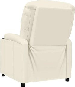 vidaXL Πολυθρόνα Ανακλινόμενη Λευκό Κρεμ από Συνθετικό Δέρμα