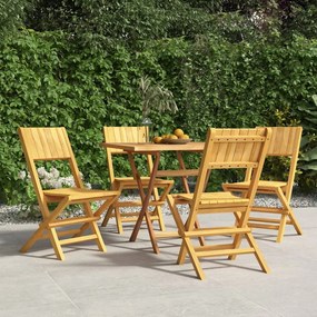 Καρέκλες Κήπου Πτυσσόμενες 4 τεμ. 47x61x90 εκ. Μασίφ Ξύλο Teak