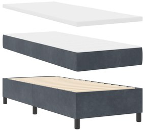 vidaXL Κρεβάτι με Σπαστό Στρώμα Σκούρο Γκρι 80x200 εκ. Βελούδο