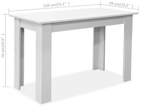 vidaXL Τραπεζαρία και Πάγκοι 3 τεμ. Λευκό από Επεξ. Ξύλο