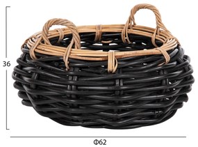 ΚΑΛΑΘΙ ΔΑΠΕΔΟΥ POTTS HM4378 ΜΑΥΡO&amp;ΦΥΣΙΚΟ ΧΡΩΜΑ- CL RATTAN Φ62x36Yεκ.