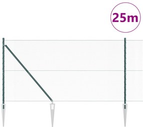 vidaXL Φράχτης  Hexagon Πράσινος 1.4x25 μ Χάλυβας