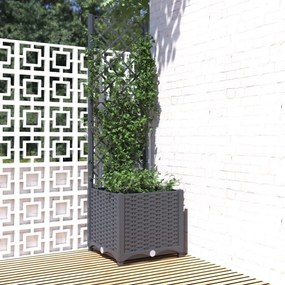 Ζαρντινιέρα Κήπου με Καφασωτό Μπλε Γκρι 40x40x136 εκ. από PP 318249