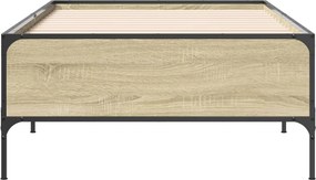 vidaXL Πλαίσιο Κρεβατιού Sonoma Δρυς 75 x 190 εκ. Επεξ. Ξύλο &amp; Μέταλλο