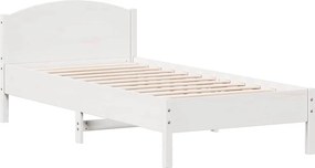 vidaXL Σκελετός Κρεβατιού Χωρίς Στρώμα Λευκό 100x200 εκ. Μασίφ Πεύκο