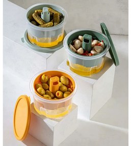 Δοχεία Αποθήκευσης (Σετ 6Τμχ) 964FRM5706 12x8cm 650ml Multi Hermia Πλαστικό