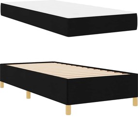 vidaXL Σκελετός Κρεβατιού με στρώμα Μαύρο 100 x 200 cm ύφασμα