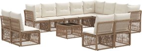 vidaXL Σετ Καναπέ Κήπου 13 pcs Μπεζ συνθετικό ρατάν