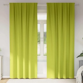 vidaXL Κουρτίνες Μαύρης Ύφανσης με Δαχτυλίδια 2 pcs Πράσινο
