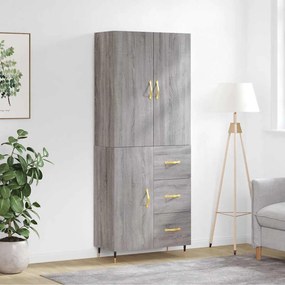 VidaXL Ντουλάπι Γκρι Sonoma 69,5 x 34 x 180 εκ. Επεξεργασμένο Ξύλο