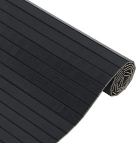 vidaXL Χαλί Ορθογώνιο Μαύρο 60x100 εκ. από Μπαμπού