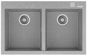 Teka Forsquare 2C 790 TG Stone Grey Ένθετος Γρανιτένιος Νεροχύτης 80cm