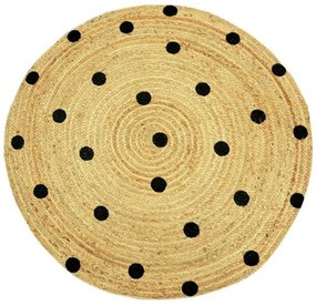 Χαλί Delhi BR-ME004 Round Natural Black New Plan 120X120cm Round