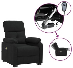 vidaXL Πολυθρόνα Μασάζ Ηλεκτρική Μαύρη Υφασμάτινη