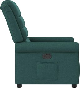 vidaXL Πολυθρόνα Ανακλινόμενη Σκούρο Πράσινο Υφασμάτινη