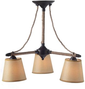 Τρίφωτο Φωτιστικό Οροφής EG165073C Beige Metal, Fabric