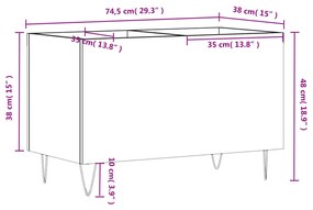 Έπιπλο Δίσκων Λευκό 74,5 x 38 x 48 εκ. από Επεξεργασμένο Ξύλο - Λευκό