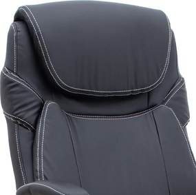 Καρέκλα γραφείου διευθυντική Gustavo Megapap από τεχνόδερμα χρώμα μαύρο 69x65x116/126εκ.