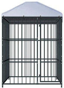 vidaXL Κλουβί Σκύλου Εξωτερικού Χώρου 150 x 150 x 210 εκ. με Στέγαστρο