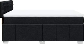 vidaXL Κρεβάτι Boxspring με Στρώμα Μαύρο 140x190 εκ. Υφασμάτινο
