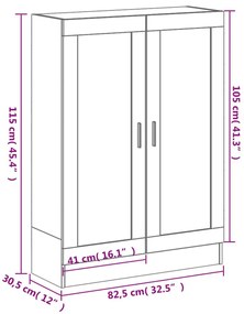 Βιβλιοθήκη Καφέ Δρυς 82,5x30,5x115 εκ. Επεξεργασμένο Ξύλο - Καφέ