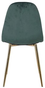 Καρέκλα CELINA Μεταλλική Χρυσό, Velure Πράσινο 45x54x85cm (Σετ 4 ΤΕΜ)
