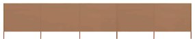 vidaXL Προστατευτικό Αέρα με 5 Πάνελ Taupe 600 x 120 εκ. Υφασμάτινο