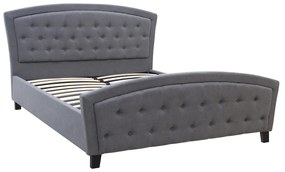 Κρεβάτι Alexia Megapap υφασμάτινο χρώμα γκρι 160x200εκ.