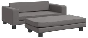 vidaXL Κρεβάτι Σκύλου με Προέκταση Γκρι 100x50x30 εκ. Συνθετικό Δέρμα