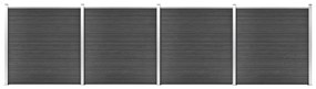 vidaXL Σετ Πάνελ Περίφραξης Μαύρο 699 x 186 εκ. από WPC