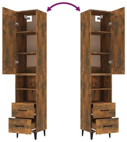 vidaXL Ντουλάπι Καπνιστή δρυς 35x34x180 εκ. από Επεξεργασμένο Ξύλο