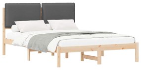 vidaXL Σκελετός Κρεβατιού με Επενδεδυμένο Κεφαλάρι Σκούρο Γκρι