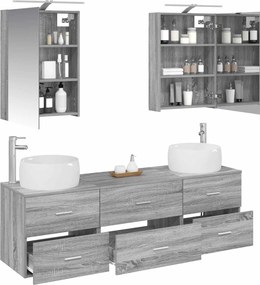 vidaXL Σετ Επίπλων Μπάνιου 5 pcs Γκρι Sonoma