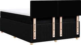 vidaXL Κρεβάτι Boxspring με Στρώμα Μαύρο 140x200 εκ. Υφασμάτινο